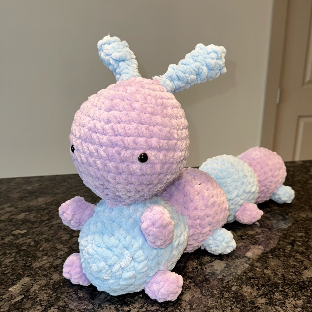Handmade Amigurumi Soft Crochet Caterpillar Stuffed Animal